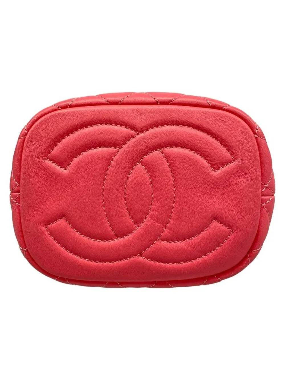 Chanel Handbag Quilted Pink Vintage Silver Drawstring Lambskin
